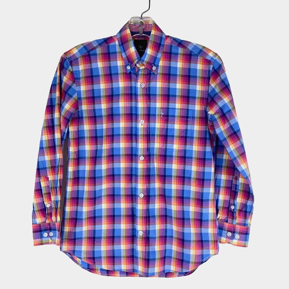 Tailorbyrd Long Sleeve Shirt Boy's 12 Cotton LKNU Colorful Plaid Hi Quality